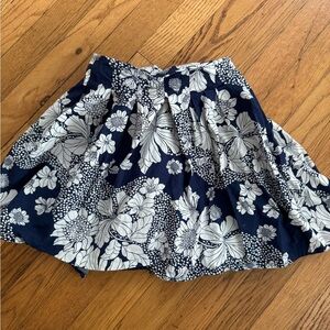 Crewcuts Navy and White Floral Skirt